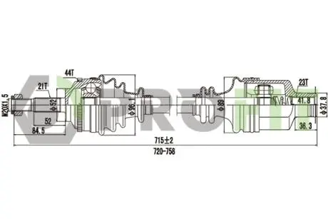 Піввісь PROFIT 2730-0402 (фото 1)