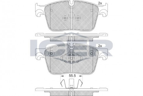 Комплект гальмівних колодок (дискових) ICER 182238