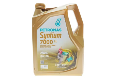 Олива моторна SYNTIUM 7000 LL 0W-20 SP (5L) Petronas 70719M12EU