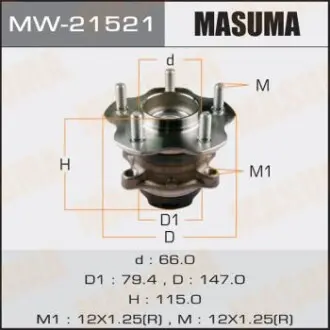 Ступичный узел rear ALMERA, PRIMERA / P16E, P11E (with ABS) Masuma MW21521