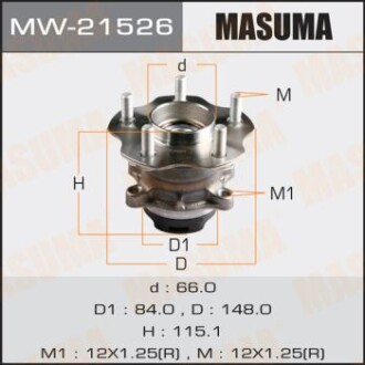 Ступичный узел rear QASHQAI, XTRAIL/ T31 (with ABS) Masuma MW21526