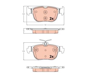 Гальмівні колодки дискові AUDI/FORD/SKODA/VW A3/Connect/Octavia \&#039;\&#039;R \&#039;\&#039;19&gt;&gt; TRW GDB2373 (фото 1)