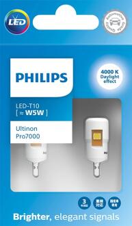 Лампа світлодіодна LED Ultinon Pro7000 SI W5W 0.87W, 12V, w2.1x9.5d, 4000K компл. PHILIPS 11961WU70X2