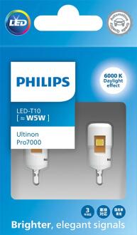 Лампа світлодіодна LED Ultinon Pro7000 SI W5W 0.87W, 12V, w2.1x9.5d, 6000K компл. PHILIPS 11961CU70X2