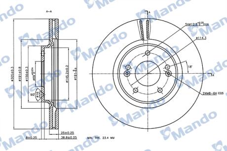 Диск тормозной MANDO MBC030273