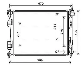 Радіатор охолодження двигуна Hyundai Accent (11-17) 1.6 CRDi AT AVA AVA COOLING HY2270 (фото 1)