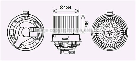 Вентилятор обігрівача салону Renault Logan (12-), Sandero (12-) AVA AVA COOLING RT8635 (фото 1)