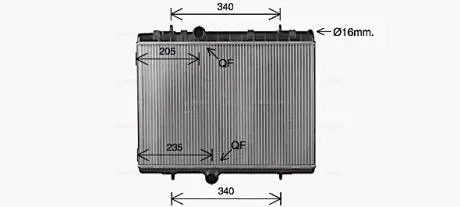 Радиатор охлаждения двигателя Peugeot C4 (14-), 3008 (13-) AVA AVA COOLING CN2334