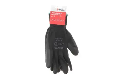 Рукавиці захисні Black PU, поліестер, покриття поліуретан, пара, р.11, RED LINE Wurth 0899402411 (фото 1)