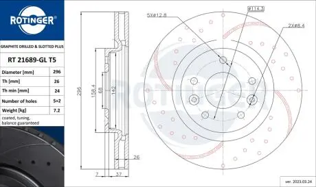 Тормозной диск ROTINGER RT21689GLT5