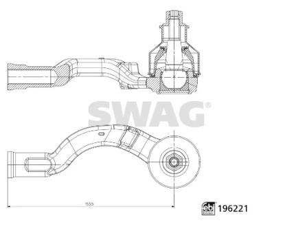 Наконечник рульової тяги SWAG 33112066