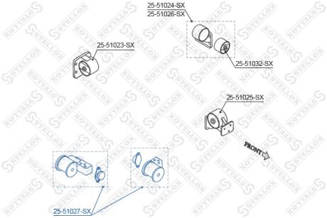 Опора двигуна права STELLOX 2551027SX