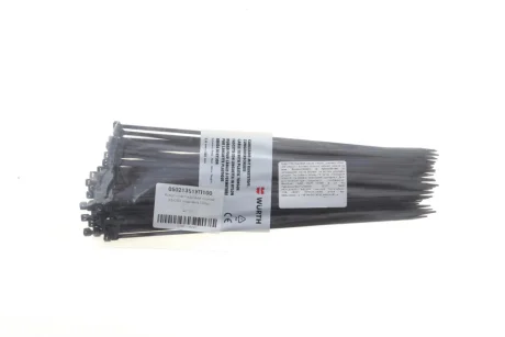 Хомут пластмасовий чорний 3,6x280, упаковка 100шт. Wurth 05021351УП100