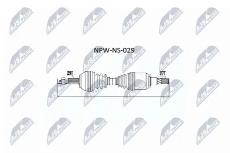 Полуось переднего моста Nty NPWNS029
