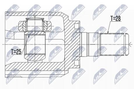 Шарнир равных угловых скоростей-, hyundai ix35 2.0crdi 10-06.2015, kia sportage 2.0crdi 10-06.2015 /przedni,prawy/ Nty NPWHY536