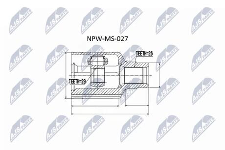 Внутренний шрус mitsubishi outlander 4wd cu2 0206 л mn156833 Nty NPWMS027