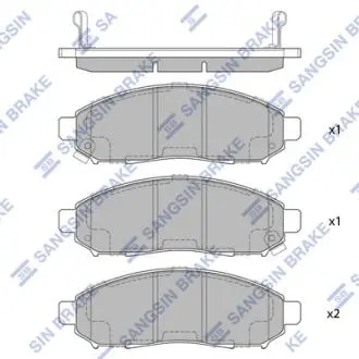 Колодки гальмівні дискові (комплект 4 шт) Hi-Q (SANGSIN) SP1460A