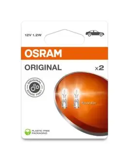 Автолампа 1,2W 12V W2X4,6D к/т 2 шт OSRAM 2721-2BL (фото 1)