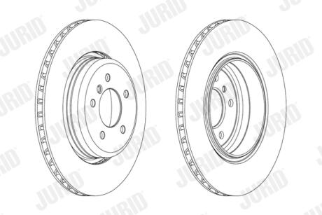 Гальмівний диск зад. BMW 5 (E60/E61)/6 (E63/E64) 01-10 (345*63) компл. 2шт Jurid 563069JC