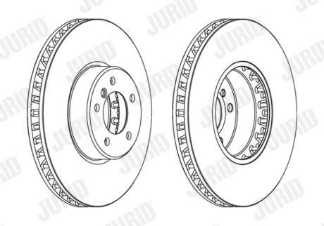 Гальмівний диск пер. BMW 5 (E60/E61)/6 (E63/E64) 01-10 (348*77) Jurid 563045JC-1