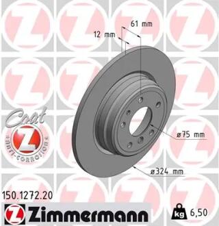 Диск тормозной ZIMMERMANN 150.1272.20