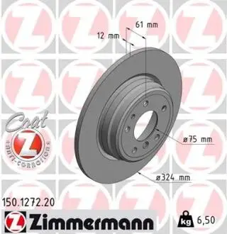 Диск тормозной ZIMMERMANN 150.1272.20