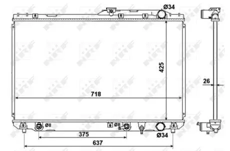 Фото 1 - радіатор двигуна NRF 53962 Радіатор двигуна NRF 53962 (фото 1)