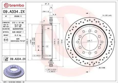 ГАЛЬМІВНИЙ ДИСК BREMBO 09.A334.2X