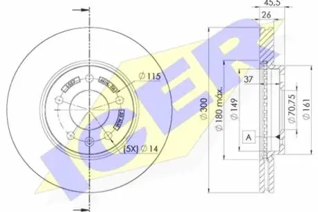 Тормозной диск ICER 78BD1557-2