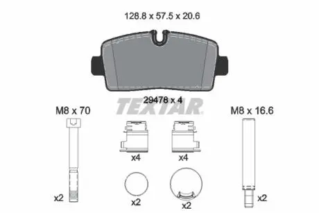 Гальмівні колодки, дискові TEXTAR 2947801