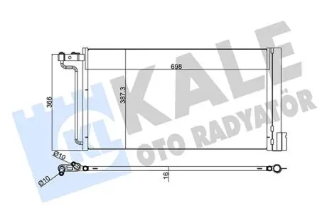 Радіатор кондиціонера Ford Focus III (10-), C-Max (11-) 1.6i, 2.0i KALE OTO RADYATOR 345220