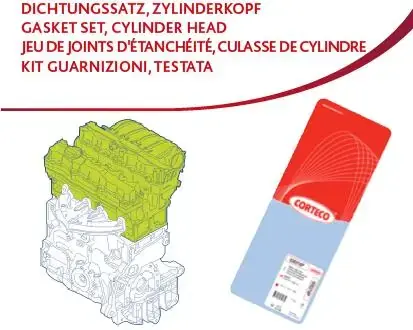 Комплект прокладок (верхній) Opel Astra 2.0/2.2DTI 98-05 CORTECO 418631P