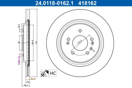 Диск гальмівний ATE 24011801621