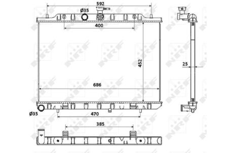 Радіатор охолодження Nissan X-Trail 2.0 dCi 07- NRF 53911 (фото 1)