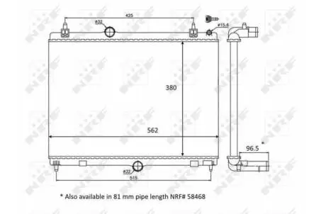 Радіатор охолодження Citroen C5/Peugeot 508 1.6 HDi/THP/VTi 09-18 NRF 58399