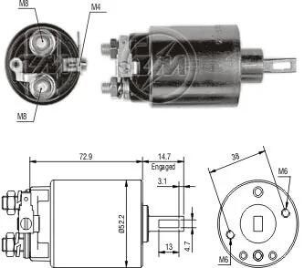 Втягувальне реле стартера Aftermarket ZM781