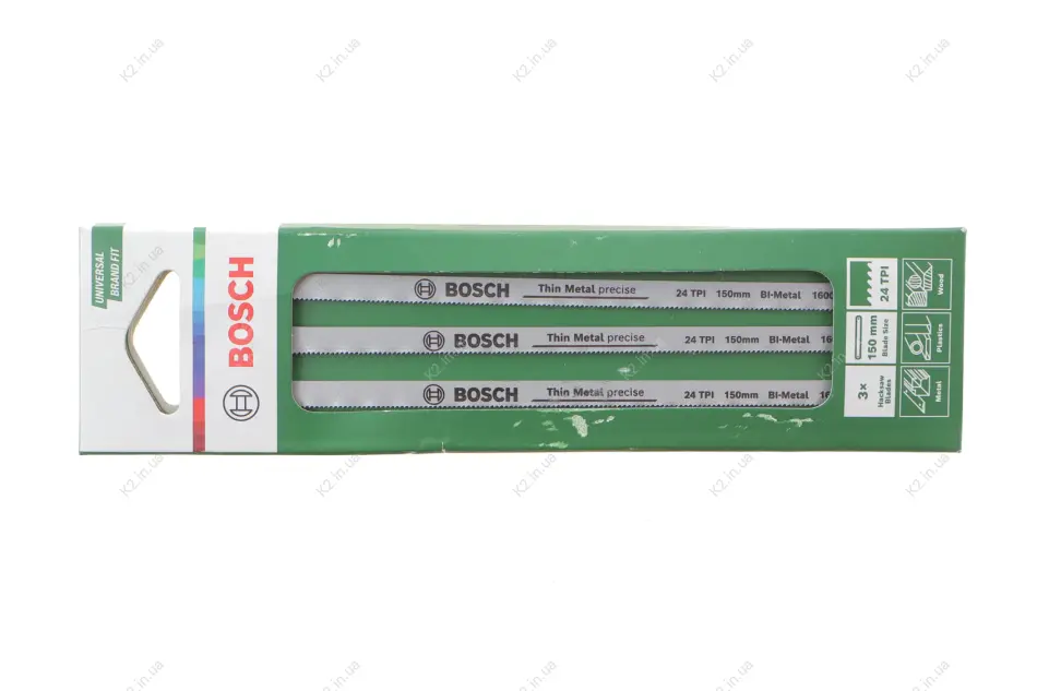 Набір полотен для ножівки по металу 150 мм 3 од. BOSCH 1 600 A03 2UL (фото 1)