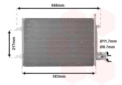 Радіатор кондиціонера Ford Fiesta 04-08/Fusion 1.6TDCi 04-12 Van Wezel 18005395 (фото 1)