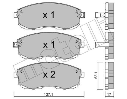 Колодки гальмівні (передні) Nissan 200/Altima/Maxima/Sentra 88-06 Metelli 22-0404-0