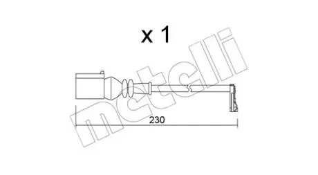 Датчик зносу гальмівних колодок VW Crafter 2.0TDI 16- (L=230mm) Metelli SU.364 (фото 1)