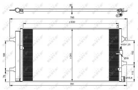 Радіатор кондиціонера (з осушувачем) Audi A6 2.0 TFSI 11- NRF 350069 (фото 1)