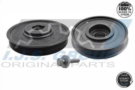 Шків колінвалу + шків генератора Citroen Berlingo/Jumpy/Peugeot Expert 1.9D/2.0HDI 98- (6PK) (з болтами) IJS GROUP 17-1085SET
