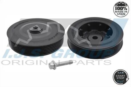 Шків колінвалу + шків генератора Renault Kangoo 1.9 dTi/dCi 01- (6PK) (з болтами) IJS GROUP 17-1024SET