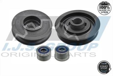 Шків колінвалу + шків генератора Opel Astra G/Vectra B 2.0/2.2 CDTI (6PK) IJS GROUP 17-1030KIT