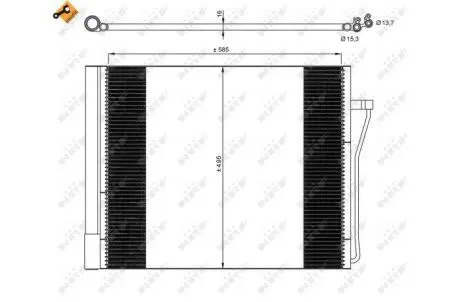 Радіатор кондиціонера BMW 7 (F01-F04) 09-15 N63/N74 NRF 350077 (фото 1)