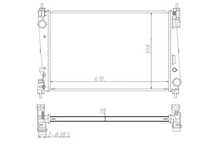 Радіатор охолодження Fiat Doblo/Opel Combo 1.3/1.6/2.0 D Multijet 10- (МКПП) NRF 550005 (фото 1)