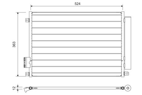 Радіатор кондиціонера FIAT 500/PANDA 0.9-1.3 09- Valeo 814155 (фото 1)