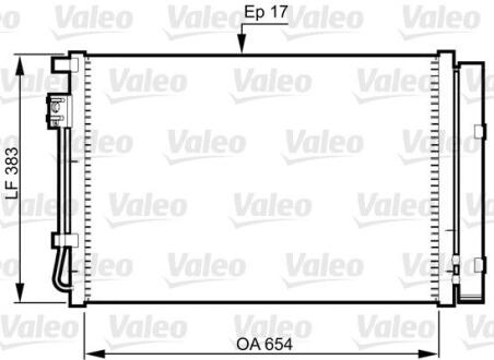 Радіатор кондиціонера ACCENT/RIO 1.2-1.6 10- Valeo 814362 (фото 1)
