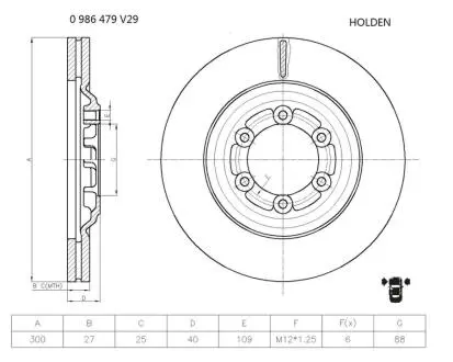 Диск гальмівний BOSCH 0 986 479 V29