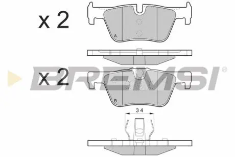 Гальмівні колодки зад. F36/F23/F34/F22/F33/F32/F21/F31/F20/F30 11- BREMSI BP3494